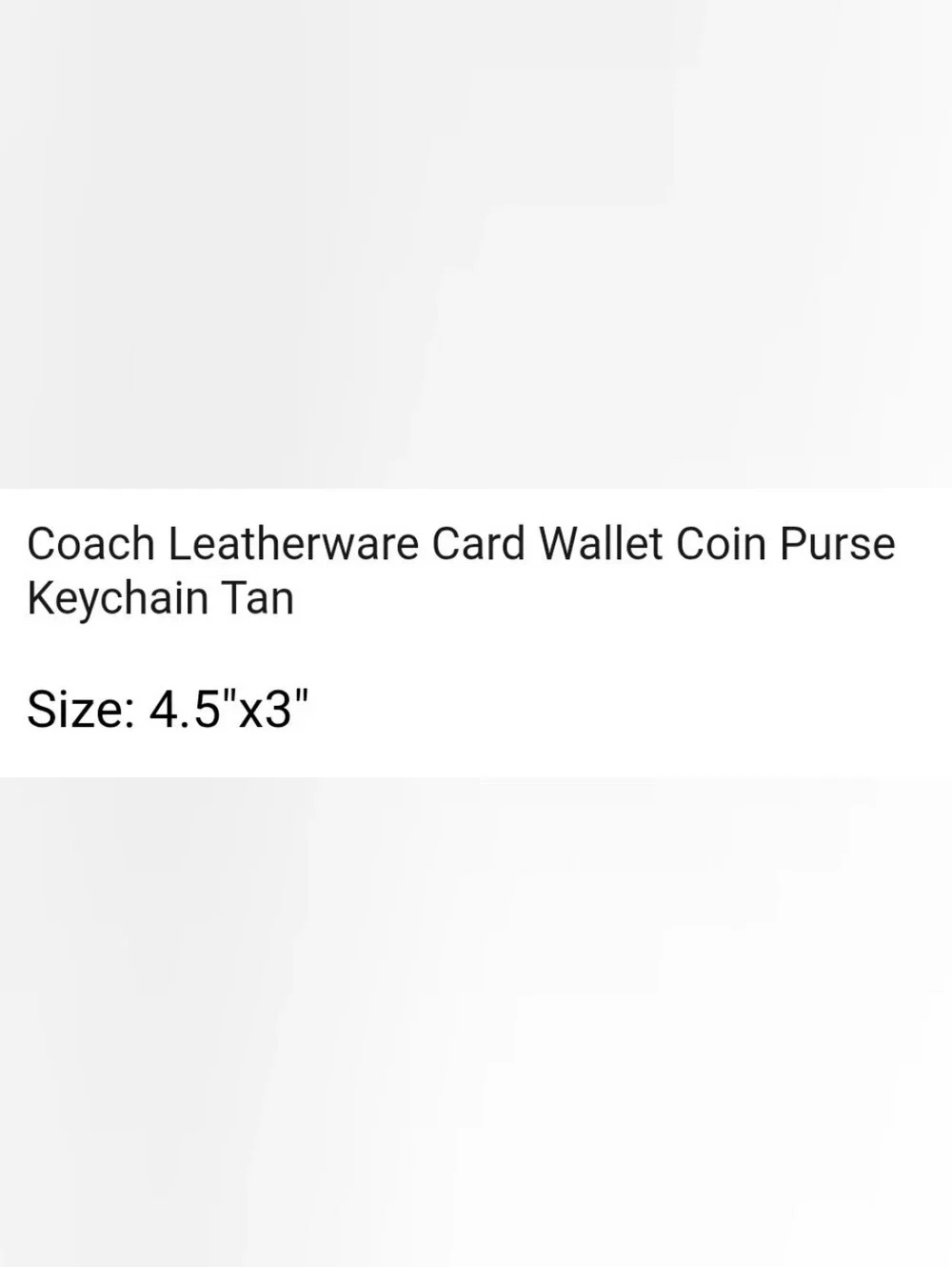 COACH- Tan Leather Key Card Holder with Key Ring